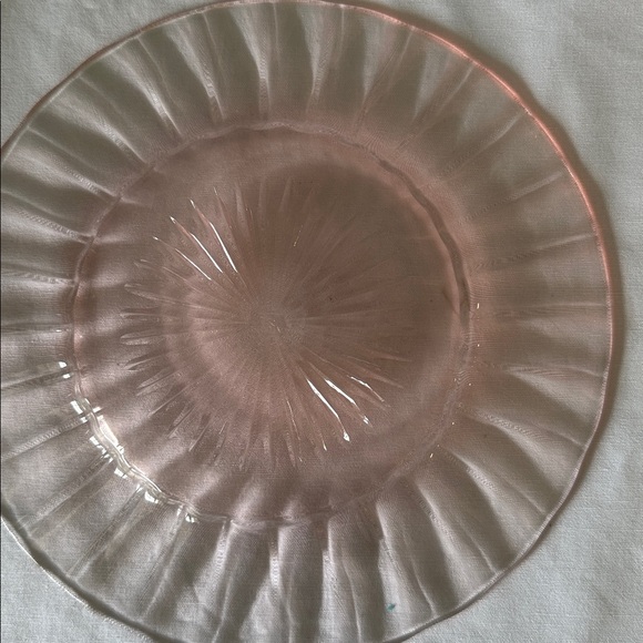 6 Vintage Heisey Ridge and Star Orchard Pink Depression Glass 7.5" Salad Plate - Picture 6 of 7